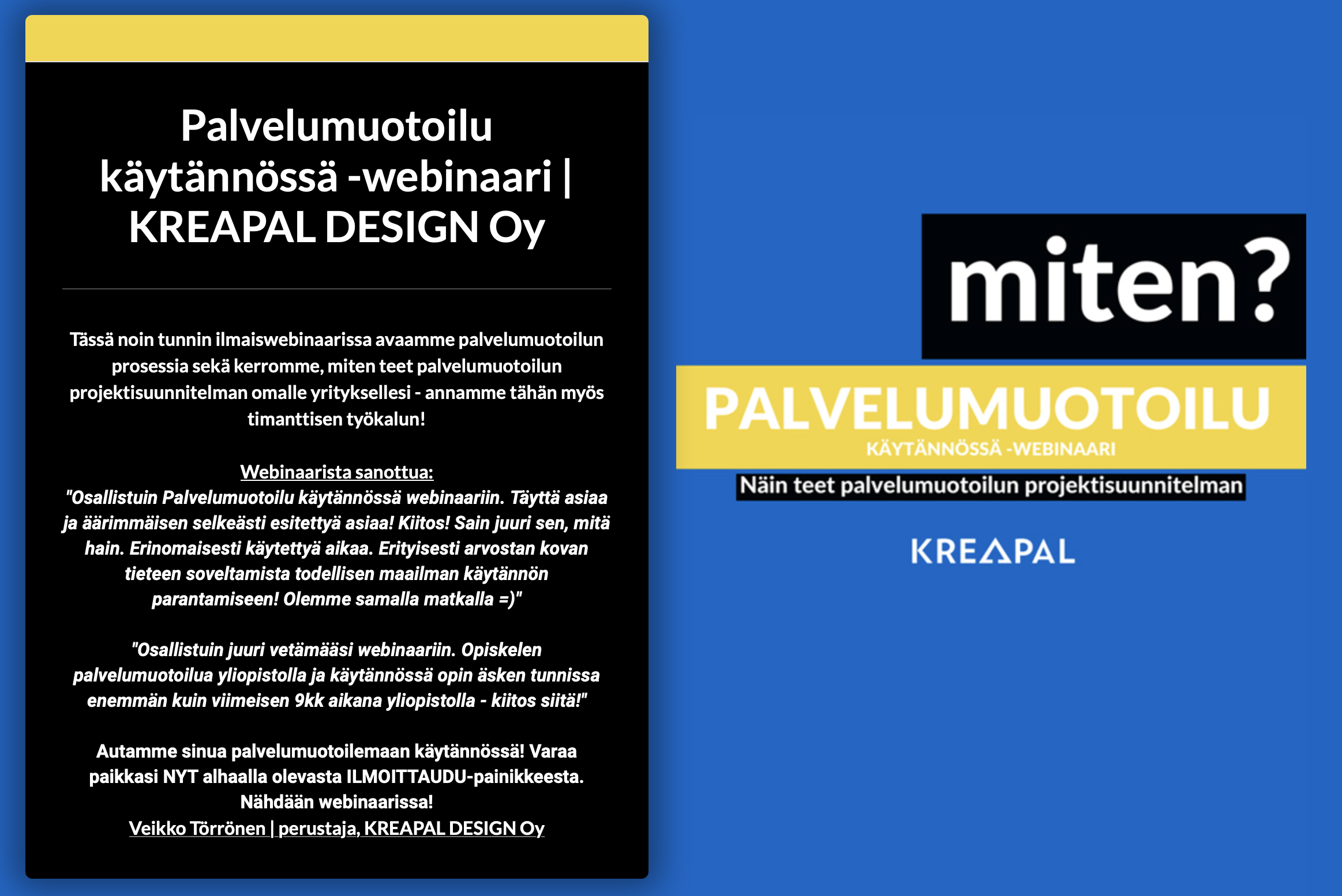 palvelumuotoilu koulutus
