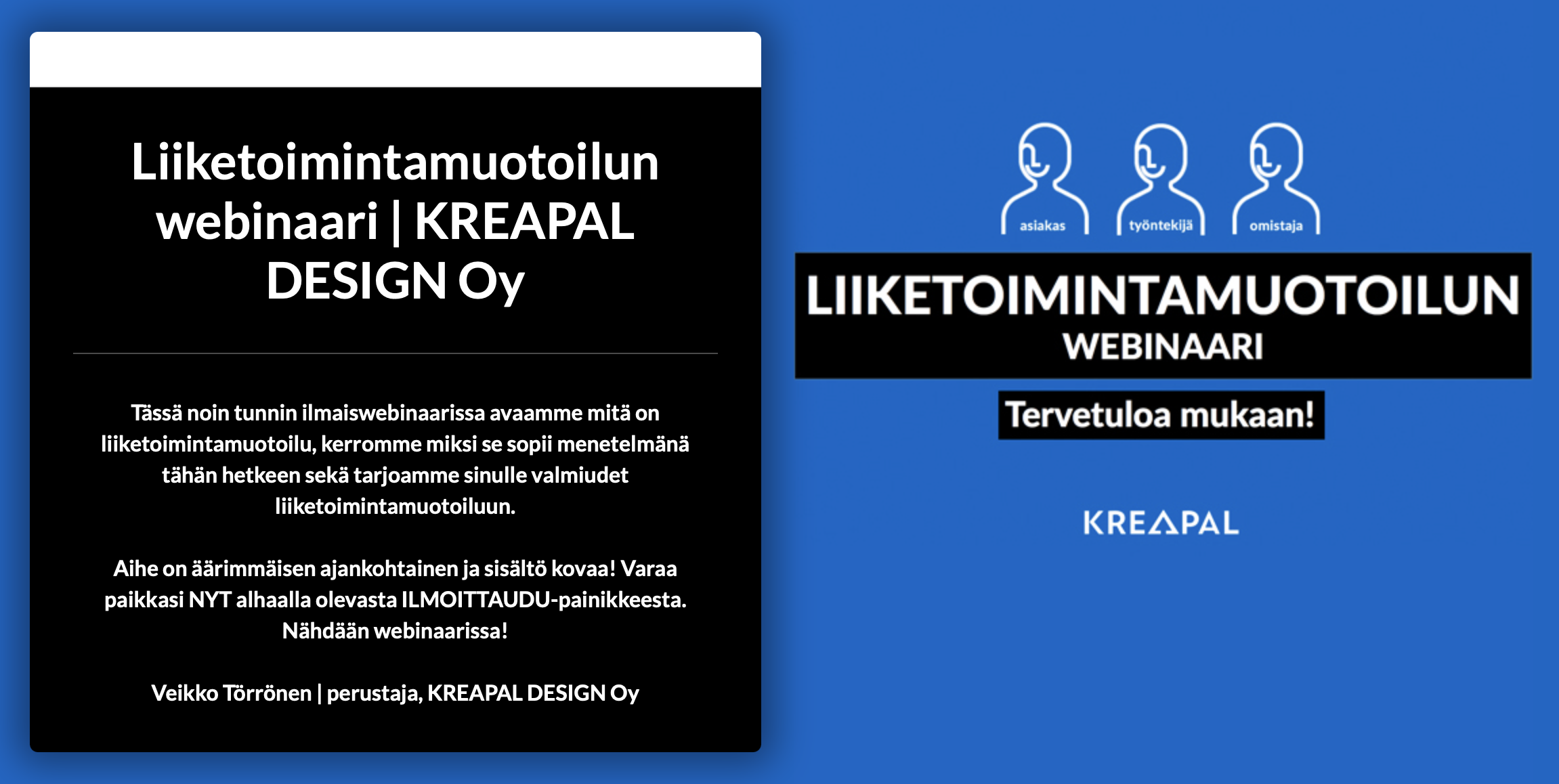 Liiketoimintamuotoilun webinaari